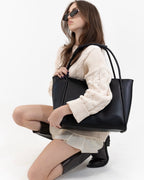 Cabas minimaliste noir, élégant et épuré