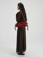 Dumpling Bag – Gathered Vegan Leather Bag, Adjustable Double Handle, Day to Night