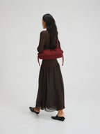 Dumpling Bag – Gathered Vegan Leather Bag, Adjustable Double Handle, Day to Night