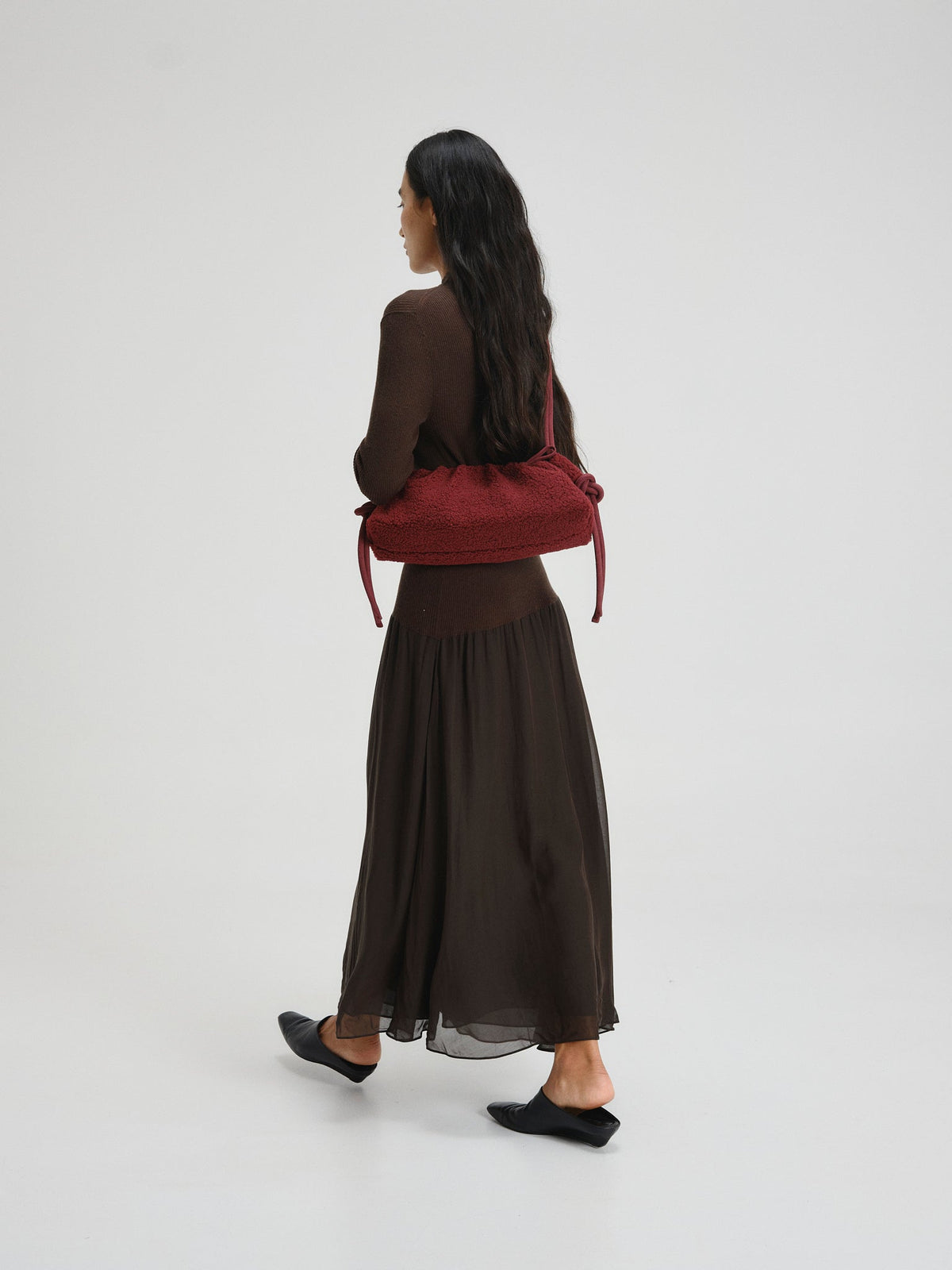 Dumpling Bag – Gathered Vegan Leather Bag, Adjustable Double Handle, Day to Night