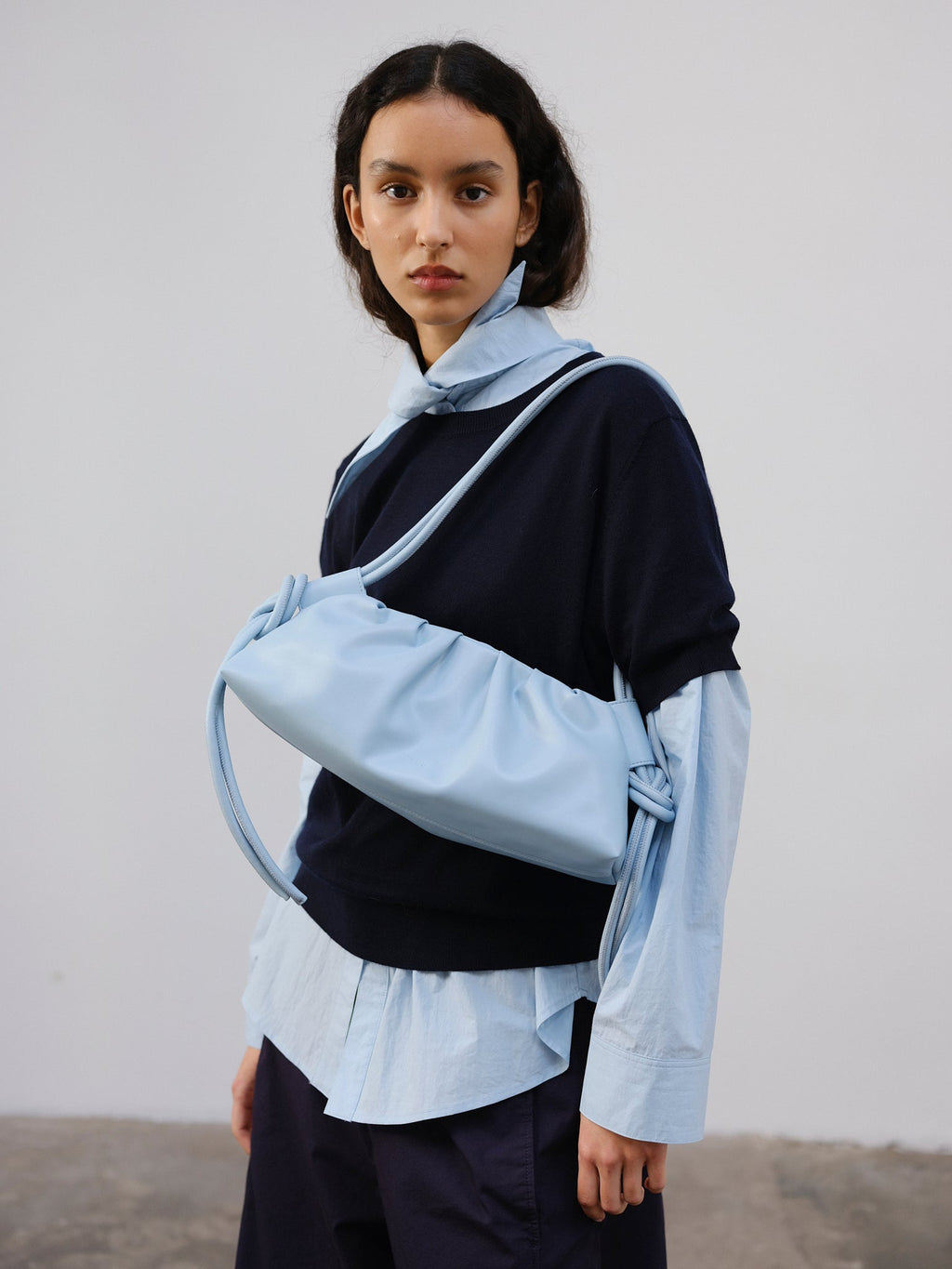 Dumpling Bag – Gathered Vegan Leather Bag, Adjustable Double Handle, Day to Night