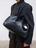 Sac Milos – Tote en cuir vegan souple, liens latéraux réglables, peut contenir votre ordinateur portable