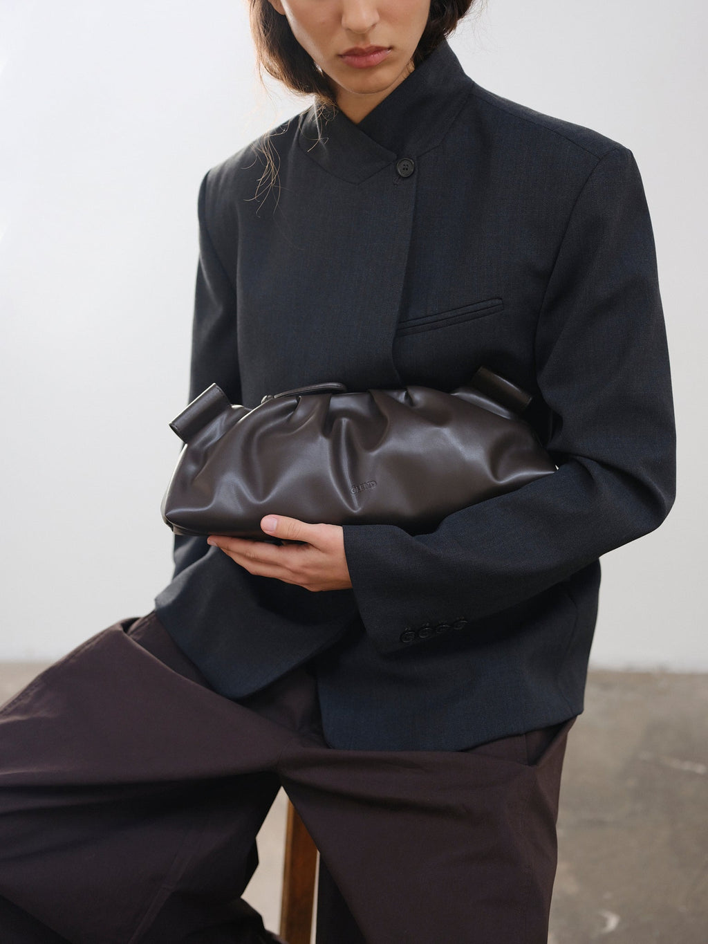 Dumpling Bag – Gathered Vegan Leather Bag, Adjustable Double Handle, Day to Night