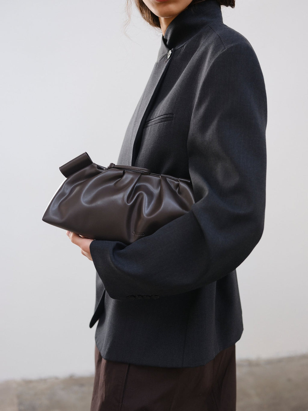 Dumpling Bag – Gathered Vegan Leather Bag, Adjustable Double Handle, Day to Night