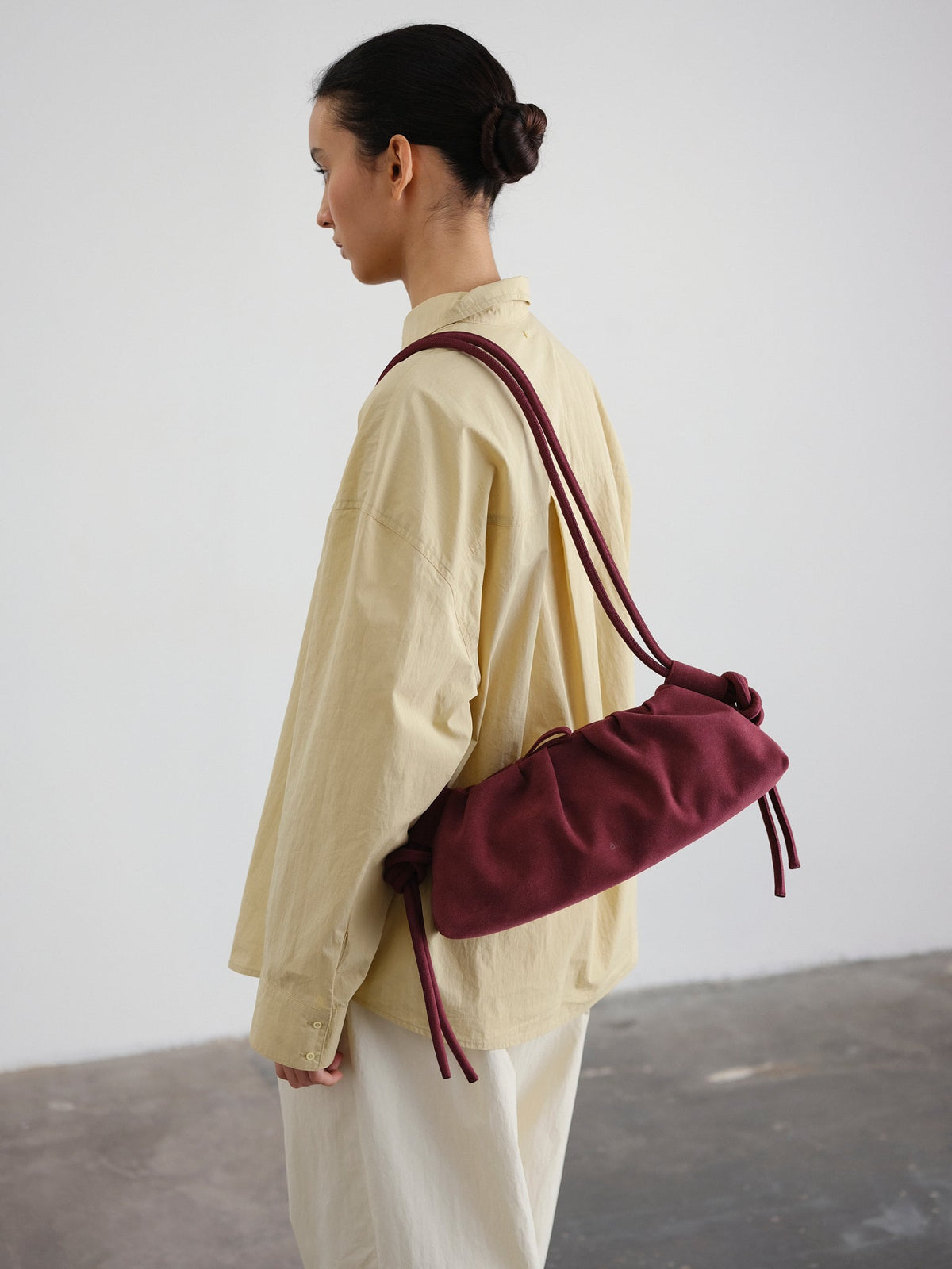 Dumpling Bag – Gathered Vegan Leather Bag, Adjustable Double Handle, Day to Night