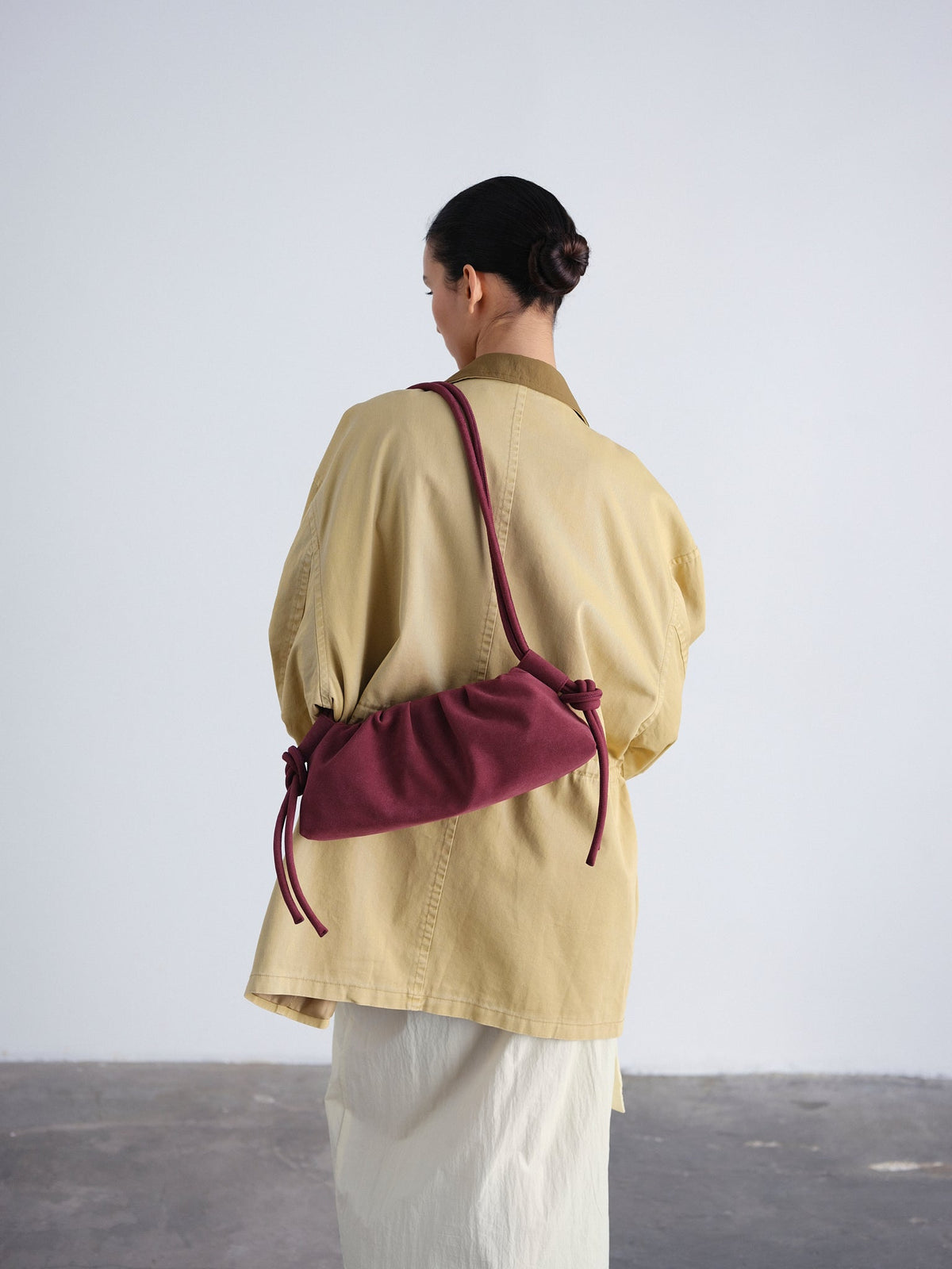 Dumpling Bag – Gathered Vegan Leather Bag, Adjustable Double Handle, Day to Night