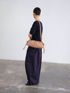 Dumpling Bag – Gathered Vegan Leather Bag, Adjustable Double Handle, Day to Night
