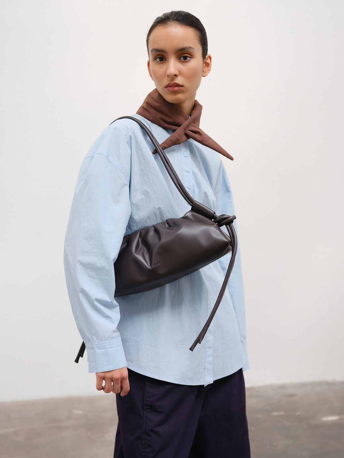 Dumpling Bag – Gathered Vegan Leather Bag, Adjustable Double Handle, Day to Night