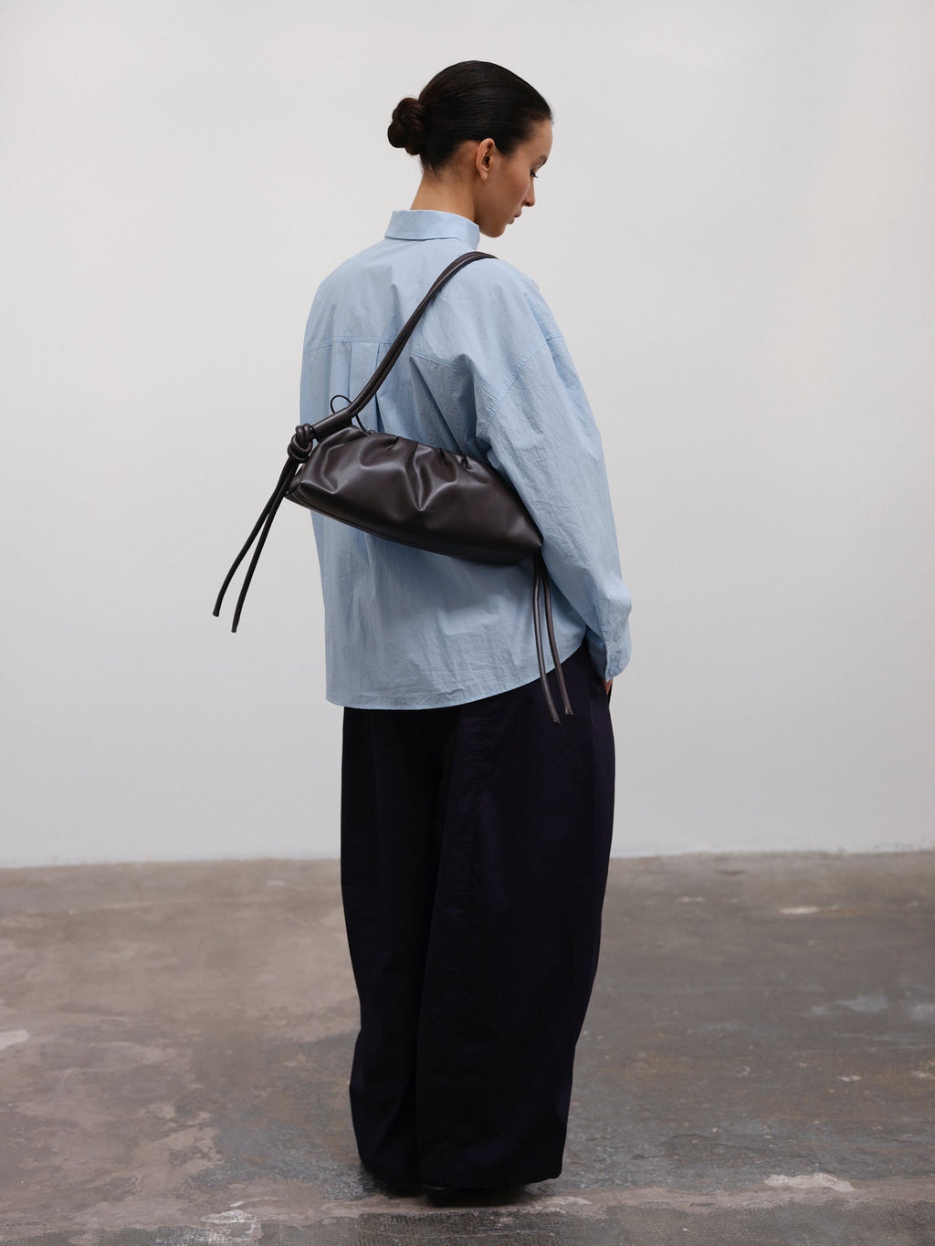 Dumpling Bag – Gathered Vegan Leather Bag, Adjustable Double Handle, Day to Night