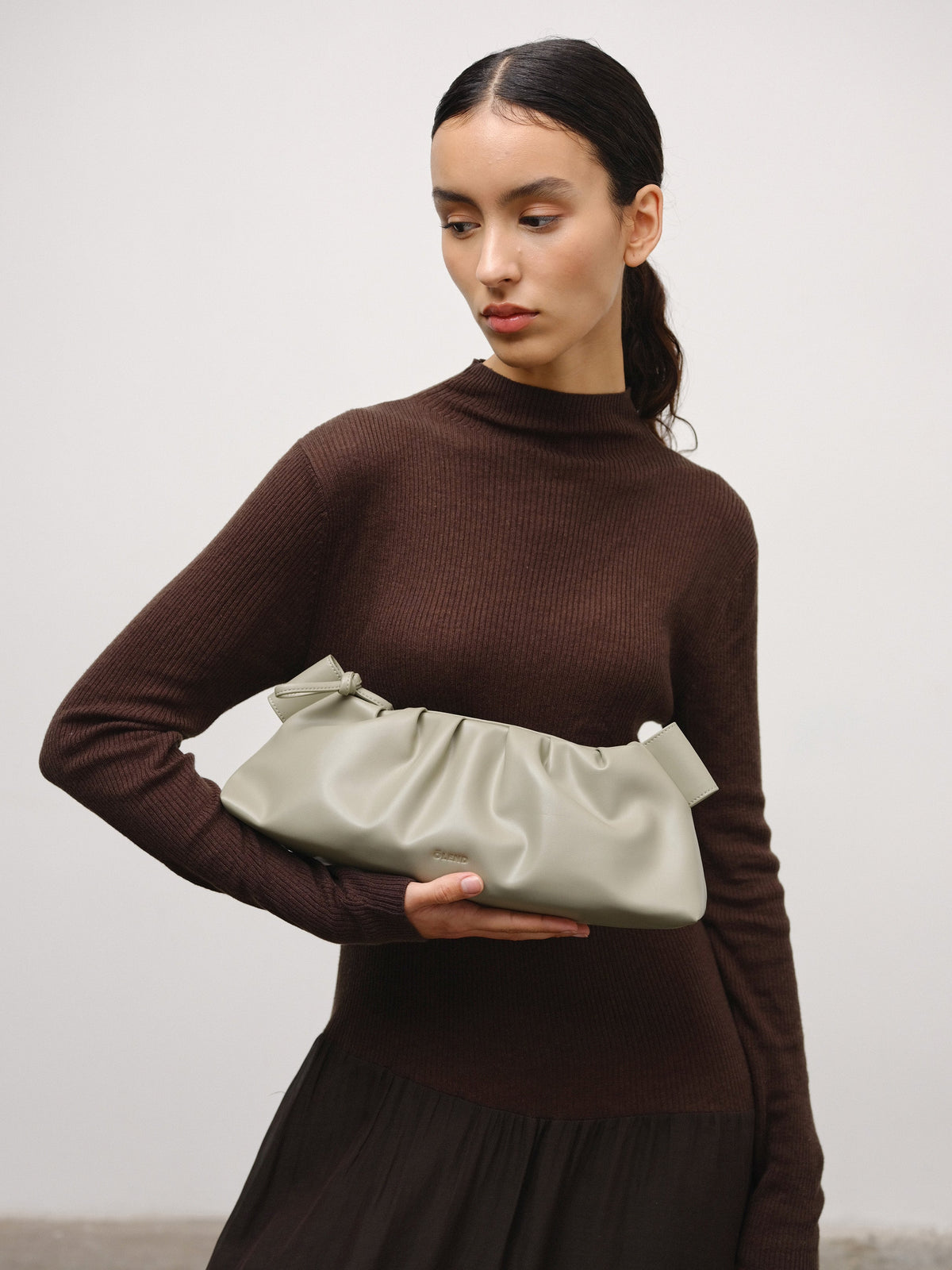 Dumpling Bag – Gathered Vegan Leather Bag, Adjustable Double Handle, Day to Night
