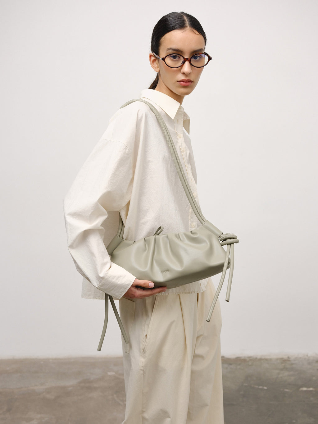 Dumpling Bag – Gathered Vegan Leather Bag, Adjustable Double Handle, Day to Night