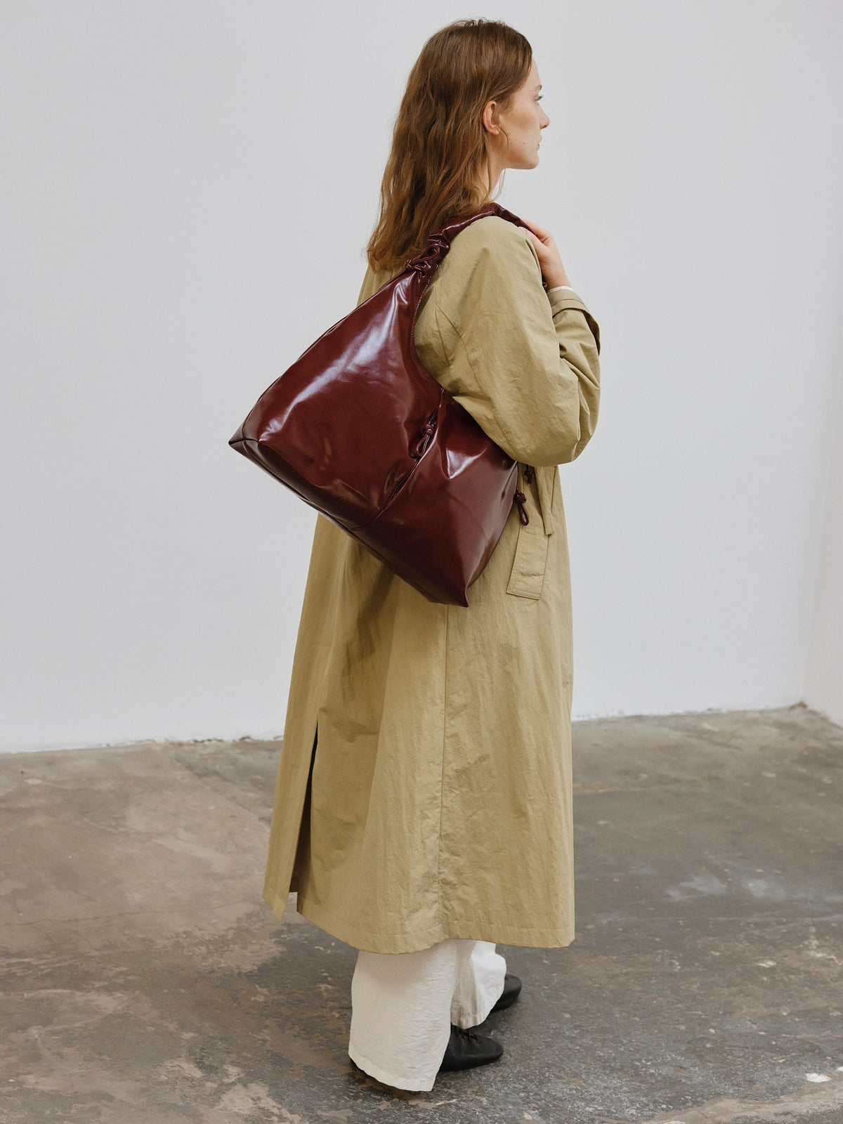 Premium Vegan Leather Hobo Bag, Water-Repellent, Adjustable Scrunchy Strap