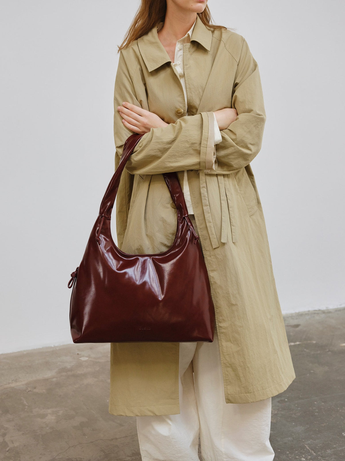 Premium Vegan Leather Hobo Bag, Water-Repellent, Adjustable Scrunchy Strap