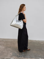 Sac hobo en cuir végane haut de gamme, déperlant, bandoulière froncée réglable