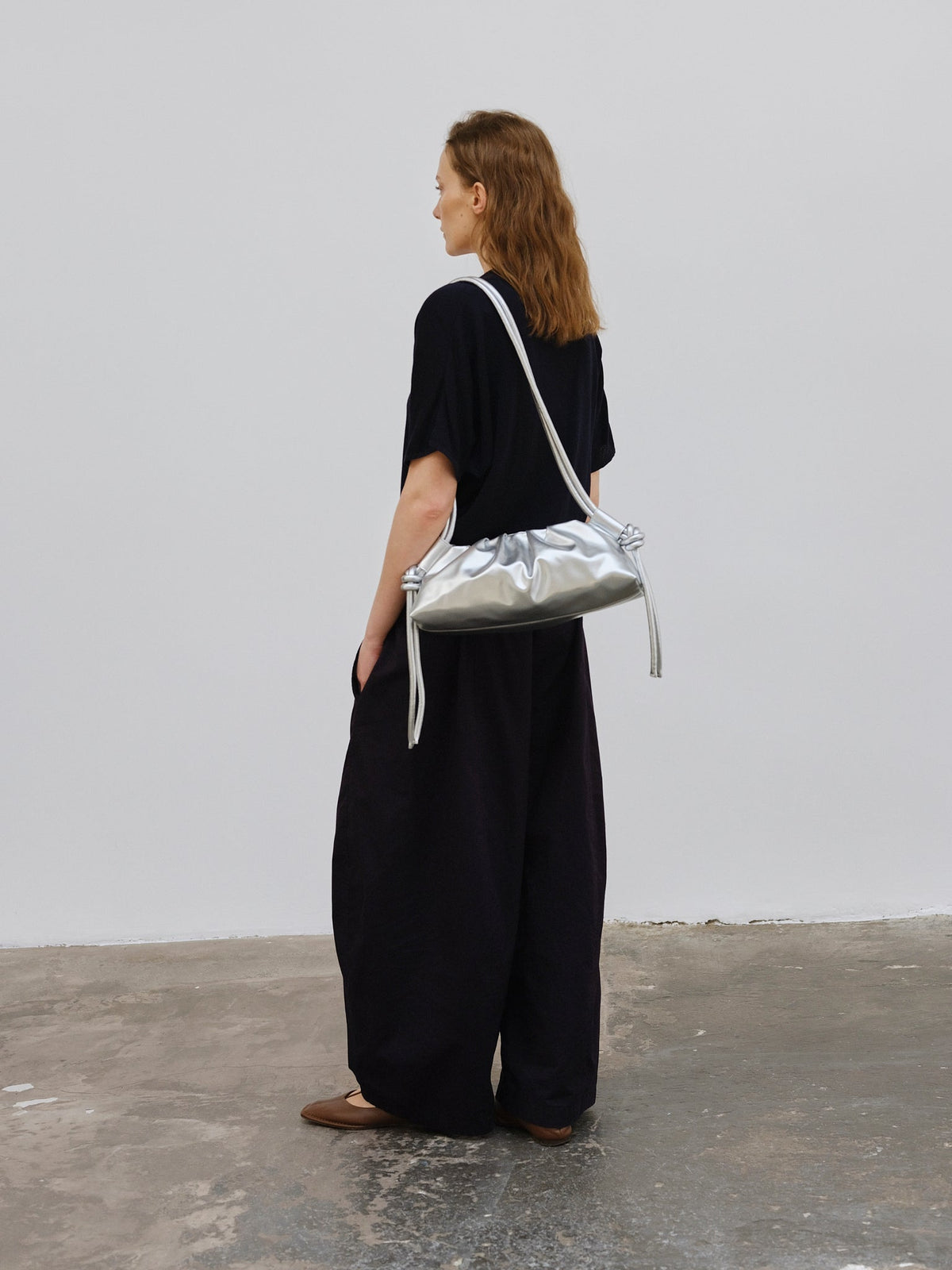 Dumpling Bag – Gathered Vegan Leather Bag, Adjustable Double Handle, Day to Night