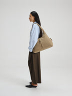 Sac hobo en cuir végane haut de gamme, déperlant, bandoulière froncée réglable