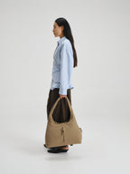 Sac hobo en cuir végane haut de gamme, déperlant, bandoulière froncée réglable