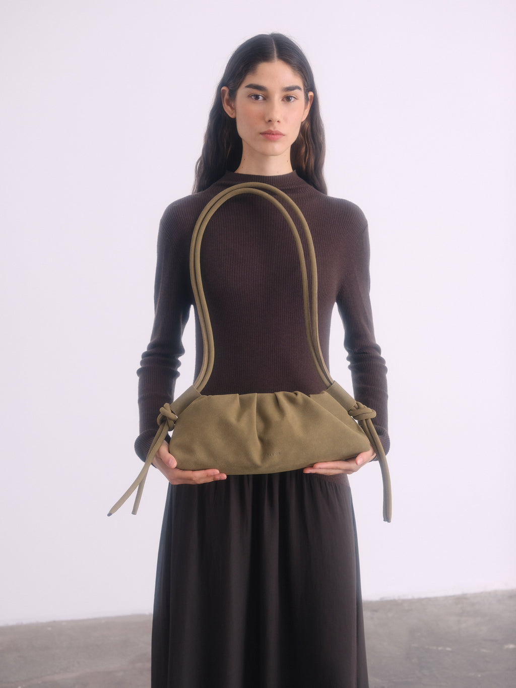 Dumpling Bag – Gathered Vegan Leather Bag, Adjustable Double Handle, Day to Night