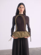 Dumpling Bag – Gathered Vegan Leather Bag, Adjustable Double Handle, Day to Night