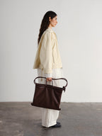 Sac pliable – Sac polyvalent en cuir végétalien, porté en cabas, en bandoulière ou en sac à dos