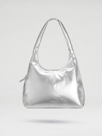 Sac hobo en cuir végane haut de gamme, déperlant, bandoulière froncée réglable