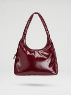 Sac hobo en cuir végane haut de gamme, déperlant, bandoulière froncée réglable