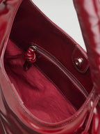 Sac hobo en cuir végane haut de gamme, déperlant, bandoulière froncée réglable
