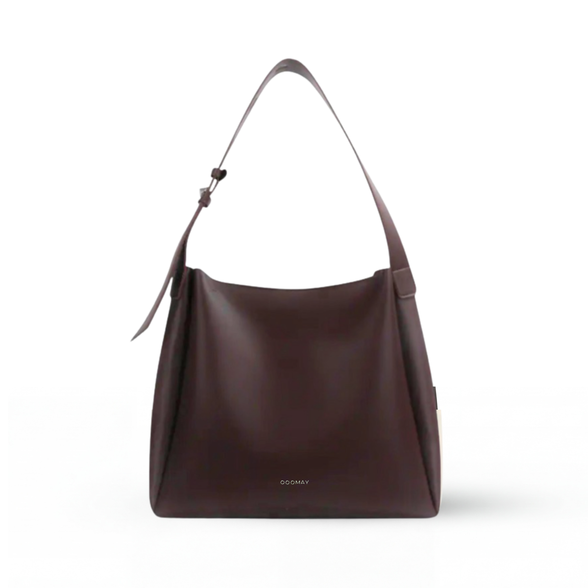 Black Shoulder Hobo Bag, Adjustable Strap, Smooth Leather-Look Finish