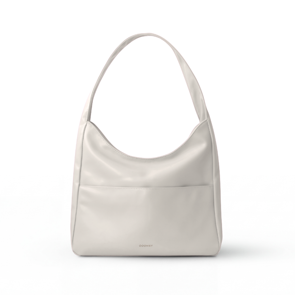 Sac cabas à anses longues et fines, finition aspect cuir lisse
