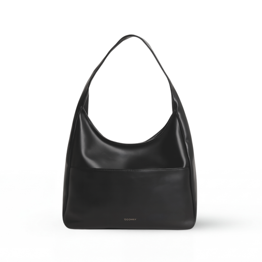 Sac cabas à anses longues et fines, finition aspect cuir lisse