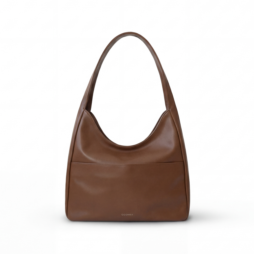 Sac cabas à anses longues et fines, finition aspect cuir lisse