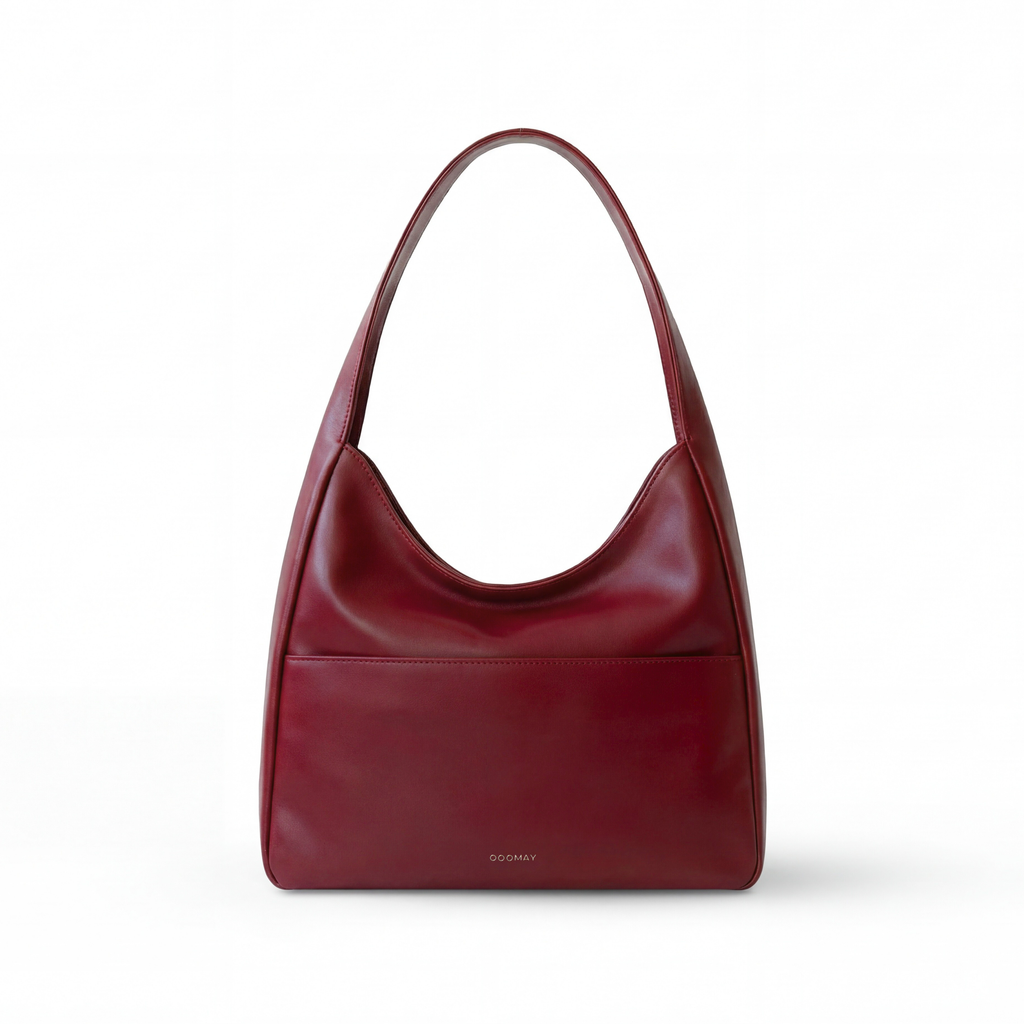 Sac cabas à anses longues et fines, finition aspect cuir lisse