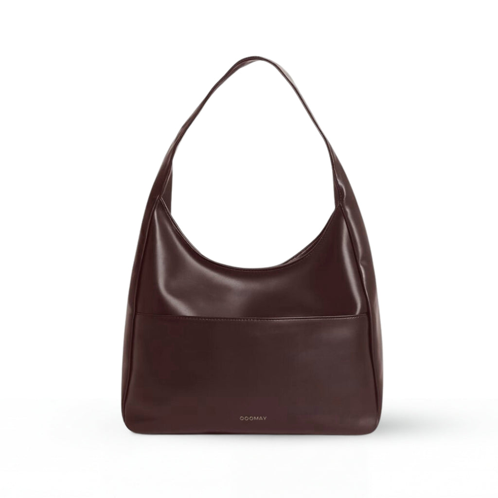 Sac cabas à anses longues et fines, finition aspect cuir lisse