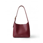 Sac hobo noir à épaule, boucle dorée, aspect cuir lisse