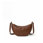 Sac bandoulière croissant noir, aspect cuir lisse