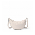 Sac bandoulière croissant noir, aspect cuir lisse