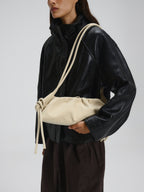 Dumpling Bag – Gathered Vegan Leather Bag, Adjustable Double Handle, Day to Night